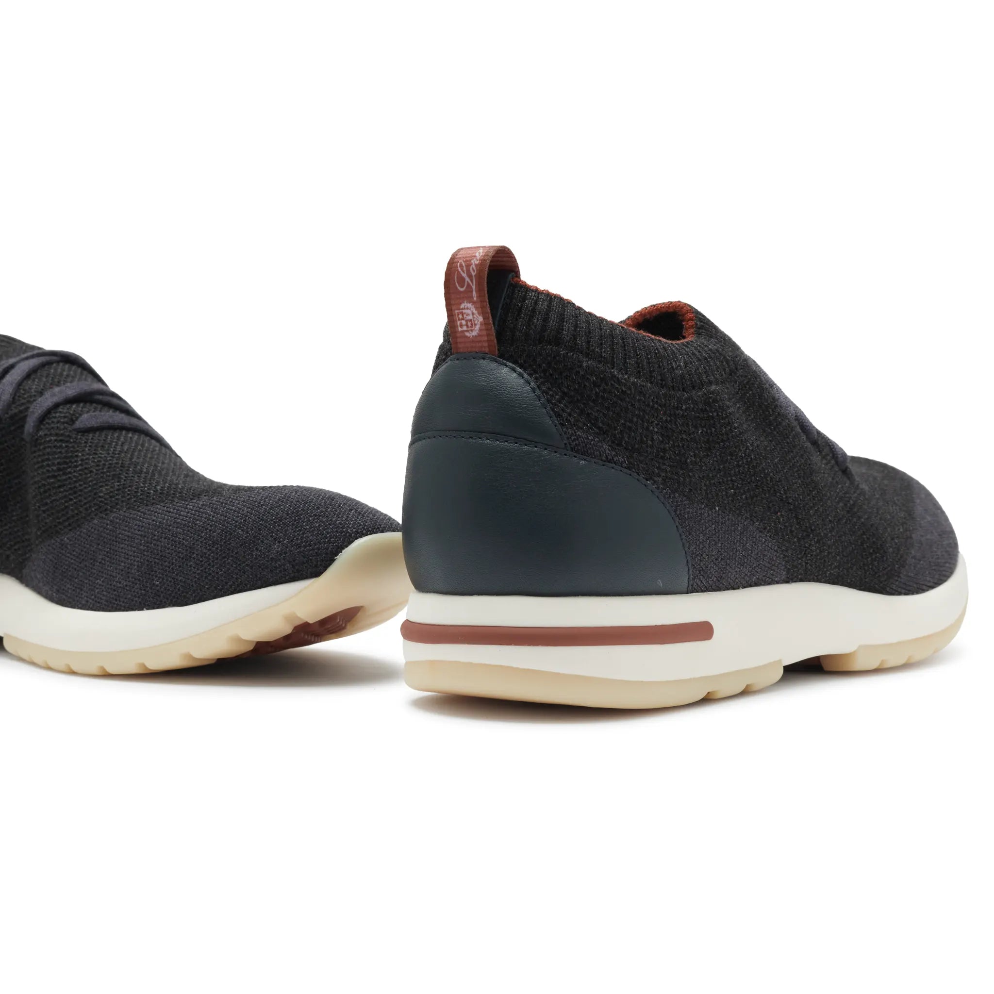 Front Side View of Loro Piana 360 LP Flexy Walk Wish Intrinsic Grey Sneaker FAI1540_F6ZA